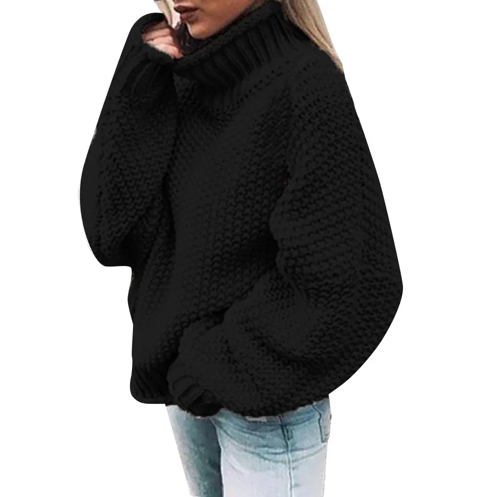 Pull Femme Sweater Turtleneck Knitted Jumpers For Women Casual Loose Long Sleeve Pullovers Streetwear | Женская одежда