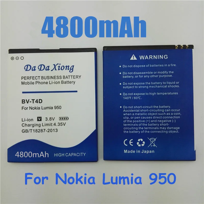 Аккумулятор для телефона 4800 мА · ч BV T4D BVT4D Li Ion Nokia Microsoft Lumia 950 XL CityMan 940 RM 1118 BVT4D|battery