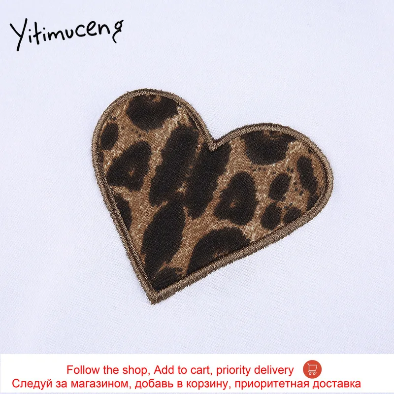 

Yitimuceng Leopard Graphic Woman T Shirts Clothes Print Skinny Tops Streetwear Short Sleeve O-Neck Casual Tee 2021 Summer New