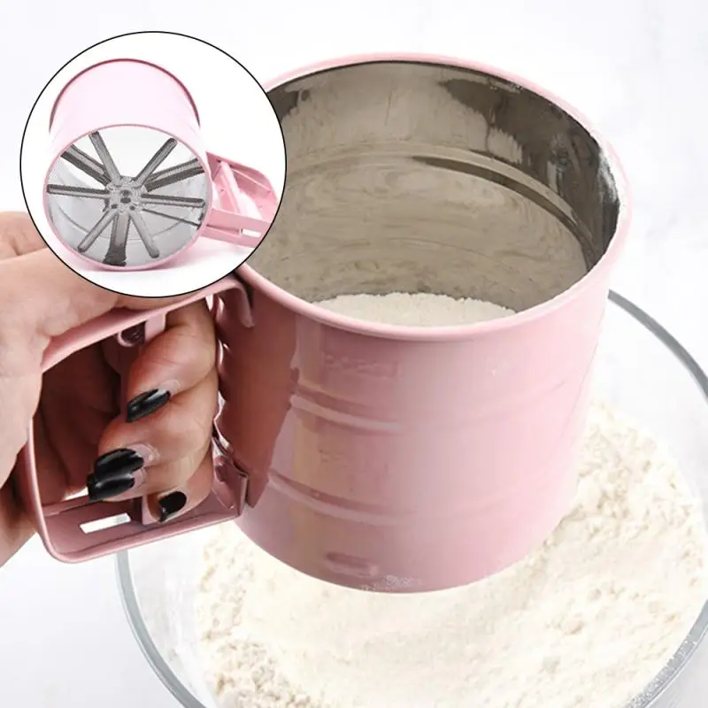Powerful Handheld Flour Sifter Stainless Steel Icing Sugar Mesh Sieve Cup Baking | Дом и сад