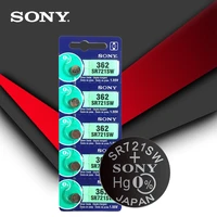 5pc sony 100 original 362 sr721sw v362 gp62 ag1 1 55v silver oxide watch battery sr721sw 362 button coin cell made in japan