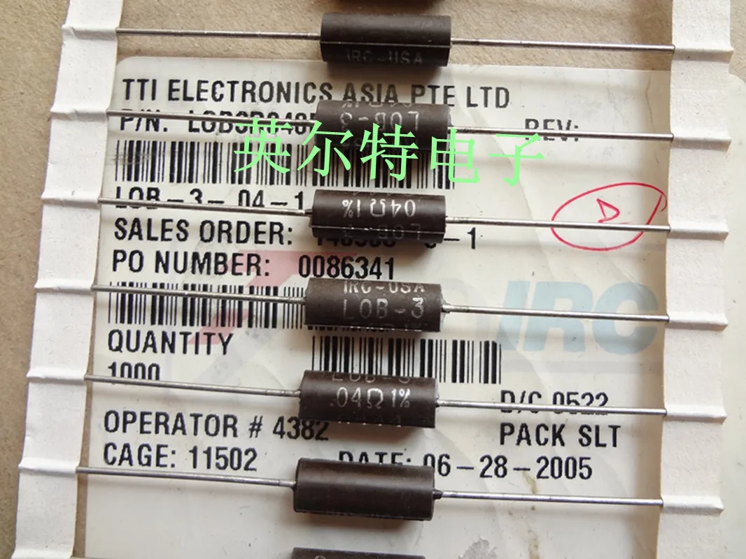 

Original New 100% advanced fever resistance 3W0.04R 3W0.04Ohm LOB-3 0.04R 1% 5.5*14mm (Inductor)