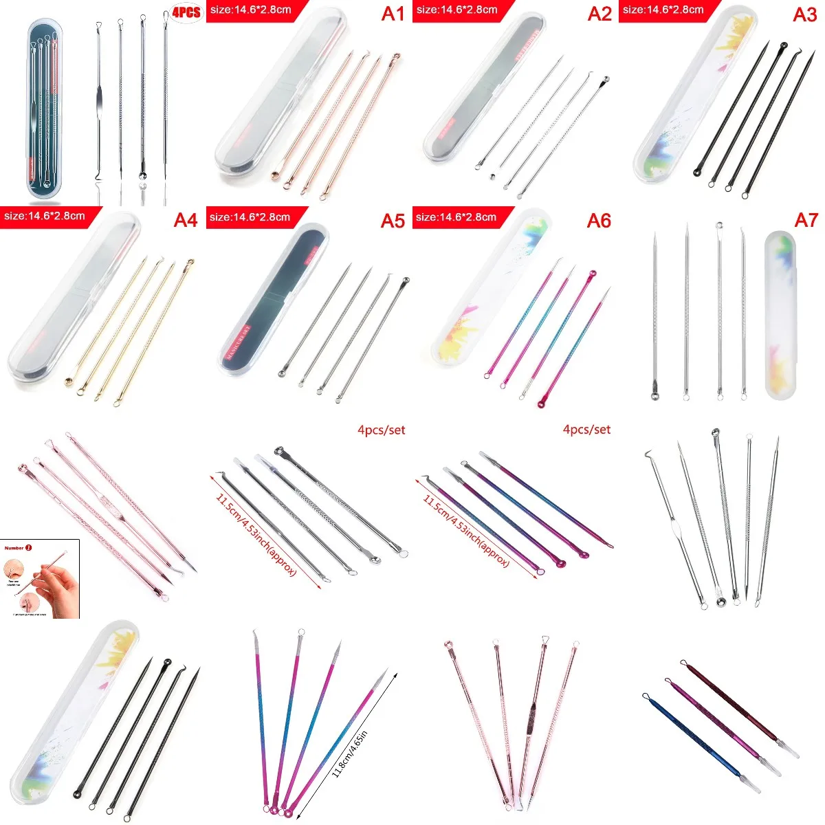 

1set Stainless Steel Acne Removal Needles Pimple Blackhead Remover Tools Spoon Face Skin Care Tools Needles Facial Pore Cleaner