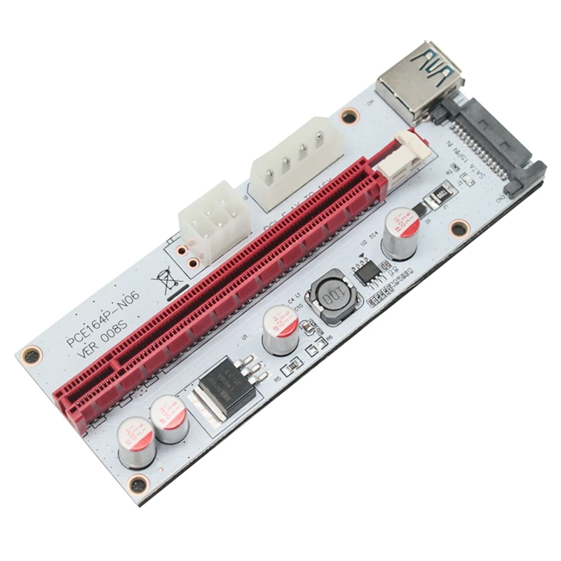 

VER008S USB3.0 Adapter Card PCI-E 1X to 16X Image Card Three-Port Extension Cable Bitcoin Mining Adapter Card
