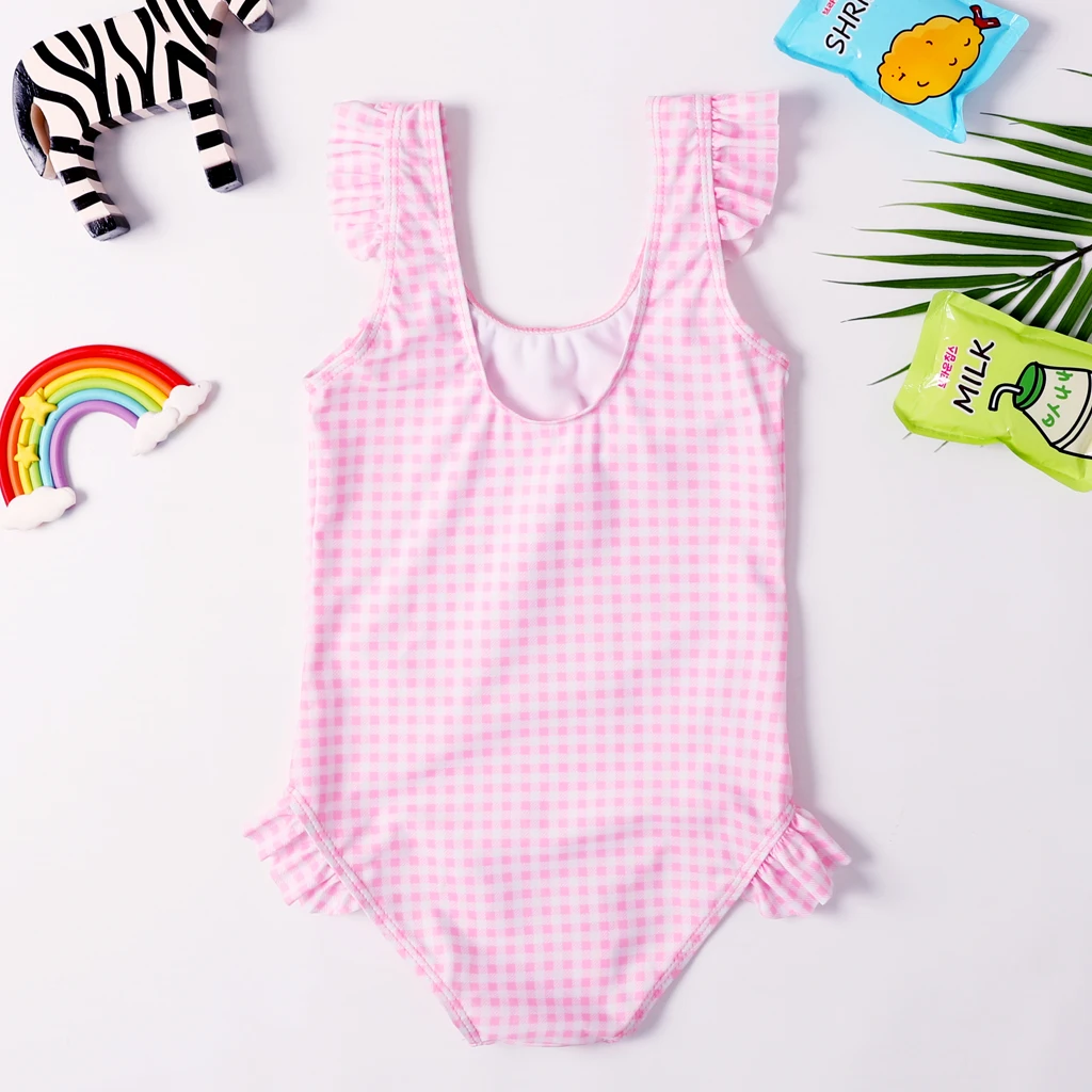 Новый купальник для маленьких девочек Цельный классическое детское боди с