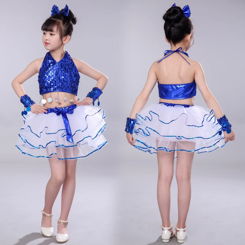 

Children's Jazz Dance Costume Girl's Sequins Stage Costume Hip Hop Dance Costumes Kids