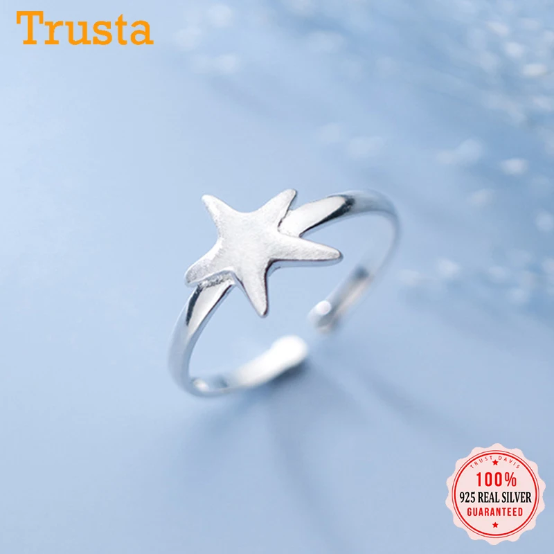 Trustdavis Настоящее серебро 925 пробы модные открытые кольца для женщин свадебной