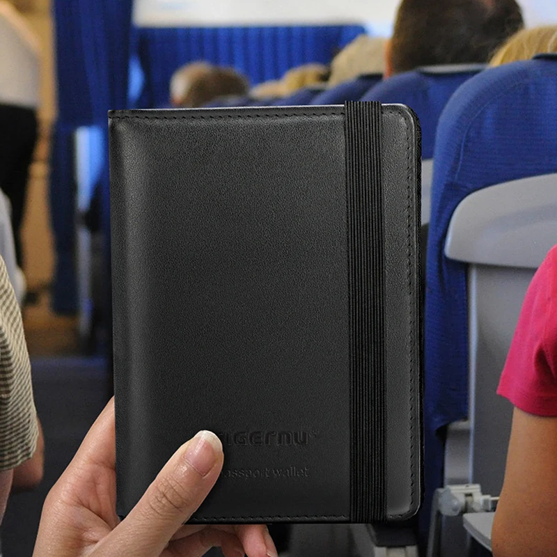 

Male Genuine Leather Passport Cover Business Anti Theft Men Card & ID Holder Wallets For Men Mini Money Bags Male Purses