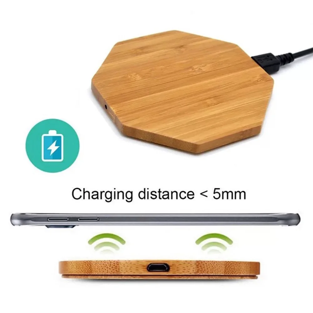 Беспроводное зарядное устройство Qi Wood для Samsung Galaxy Note 9 iPhone беспроводное зарядки