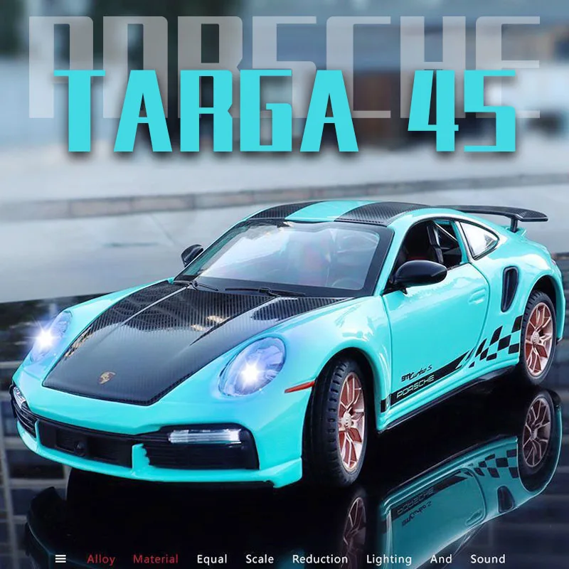 

Модель автомобиля в масштабе 1:24, Porsche 911, летняя Коллекционная модель автомобиля, модели автомобилей из сплава для мальчиков, игрушки, автомо...