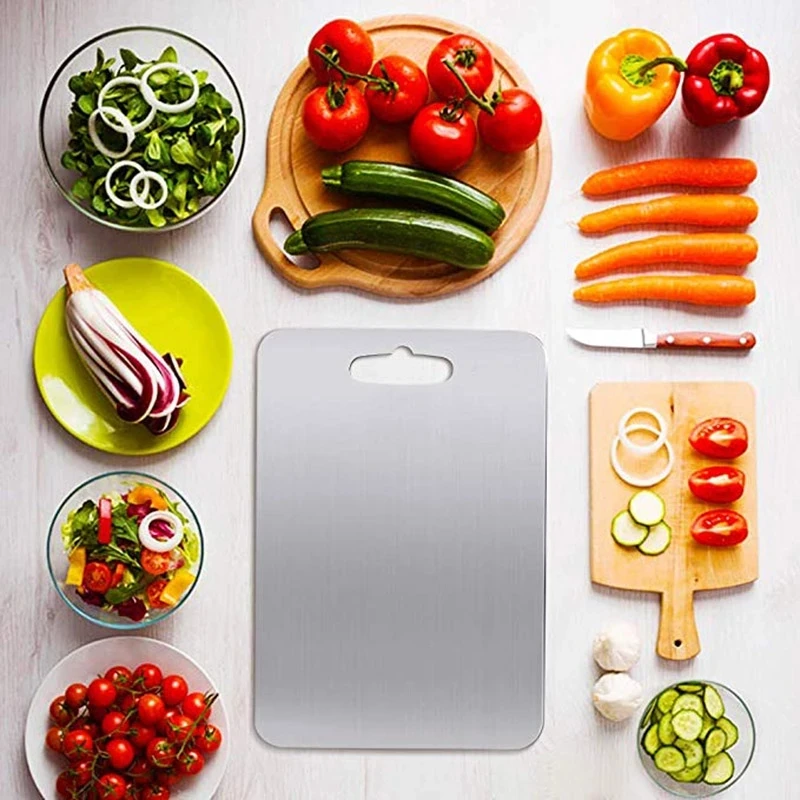 

HOONRA 304 Stainless Steel Chopping Block Antibacterial Anti-mildew Cutting Boards Chopping Board Fruit Vegetable Meat Tools