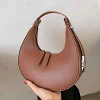 luxury handbag vintage leather clutches bag half moon french armpit shoulder bag for women 2021 handle bag retro bolsa feminina
