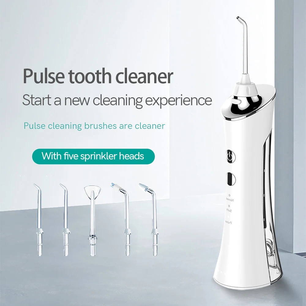 

Oral rinse 3-mode USB Rechargeable floss portable dental water jet 150ML water tank waterproof tooth cleaning +5 jet