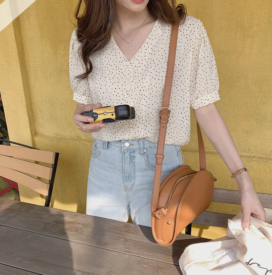 Рубашка женская в стиле оверсайз винтажный топ с коротким рукавом шифоновая