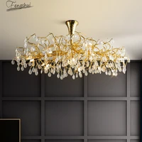 nordic led chandelier modern luxury glossy golden chandeliers indoor deco hanging lamp restaurant in loft hotel living room lamp