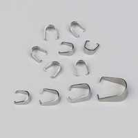 50100pcs stainless steel pendant pinch bail clasps necklace clips connectors for diy jewelry making accessories craft supplies