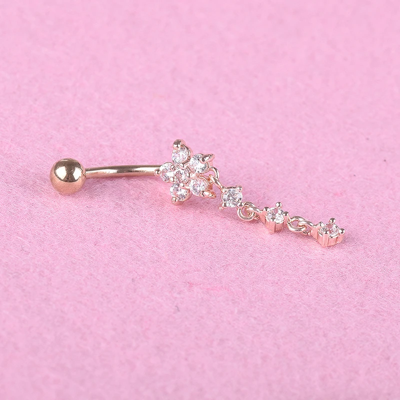 1PC Gold Silver Crystal Dangle Naval Ring Belly Button Piercing Sexy Bar Body Jewelry For Women Ombligo | Украшения и аксессуары