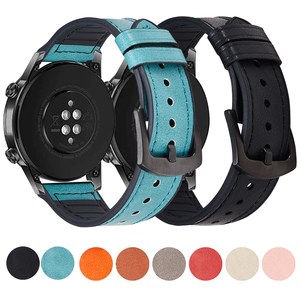 Мягкий ремешок для HONOR Magic 2 46 мм силиконовый и кожаный Воздухопроницаемый браслет