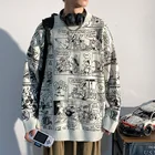 2021 осенне-зимний мужской свитер LEGIBLE, повседневный свободный свитер, мужские вязаные свитеры с забавным принтом для мужчин