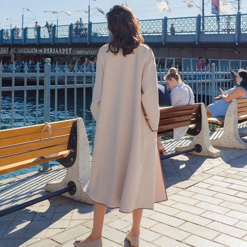 2019 Высококачественная Женская ветровка новое осеннее длинное женское пальто