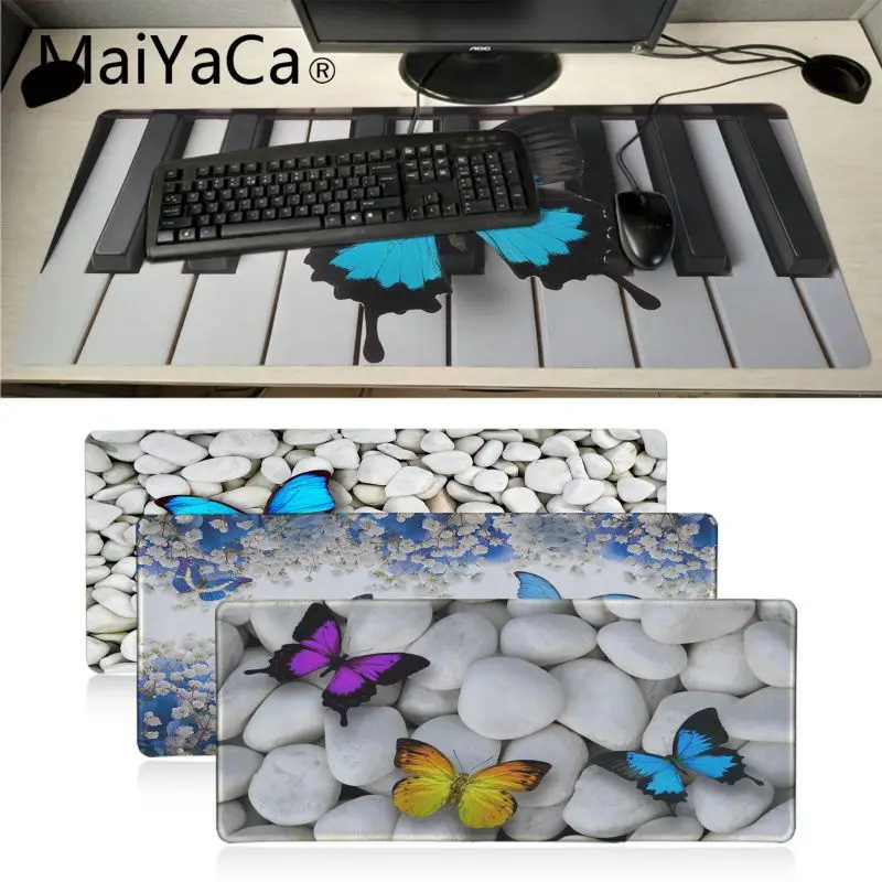 Maiyaca синяя бабочка арт геймерские игровые коврики коврик для мыши большой
