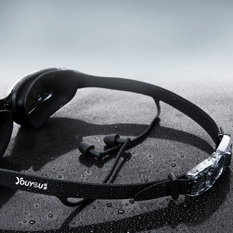 

Swimming Goggles Earplug Professional Adult Silicone Pool Glasses Anti-fog Men Women Optical Electroplate Waterproof Eyewear