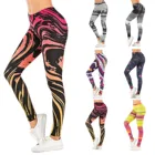 Женские эластичные леггинсы для фитнеса с высокой талией и принтом, штаны для йоги, спортивная одежда для бега, Женская домашняя одежда, штаны D