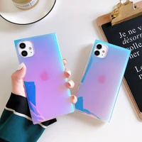 square purple laser glitter case for iphone 12mini 11 pro max 7 8plus xs max xr x clear soft silicone rainbow marble back cover