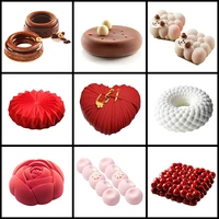 cake decorating mold 3d silicone molds for baking heart round cakes brownie mousse make dessert pan chocolate tools