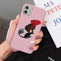 initial letter studio ghibli custom name phone case soft solid color for iphone 11 12 13 mini pro xs max 8 7 6 6s plus x xr