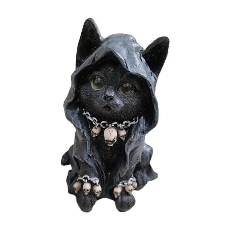 

Cute Black Cat Statue Cat Sitting Hand Painted Statue Resin Craft Ornaments For Outdoor Indoor Decor Home Decoration Accessories