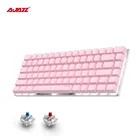 Клавиатура Механическая для офиса, с розовой светодиодный Ной подсветкой