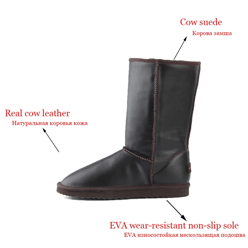 JXANG 2020 Новая женская обувь зимние сапоги из натуральной воловьей кожи