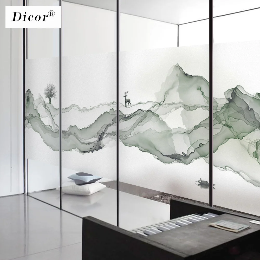 Креативная Акварельная живопись статическая пленка на окно витражное наклейка