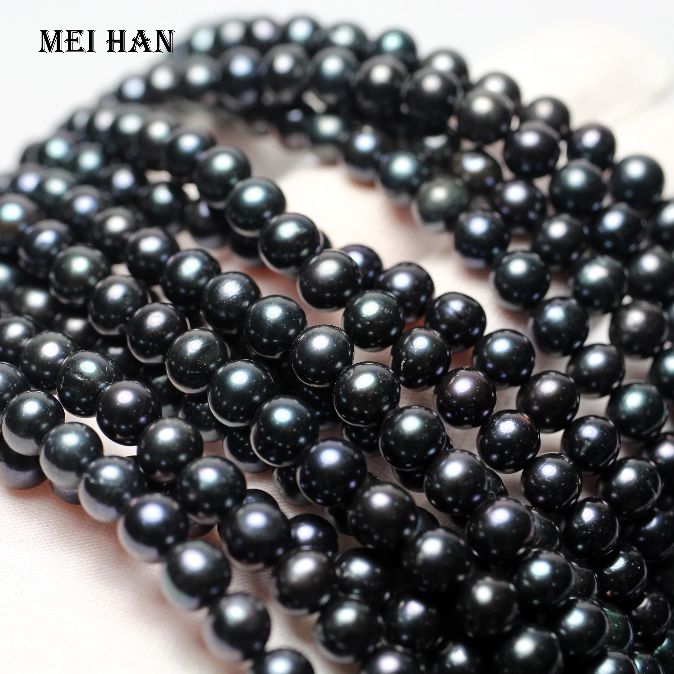 Бусины черные жемчужные для изготовления ювелирных изделий 6 8 мм|Бусины| |