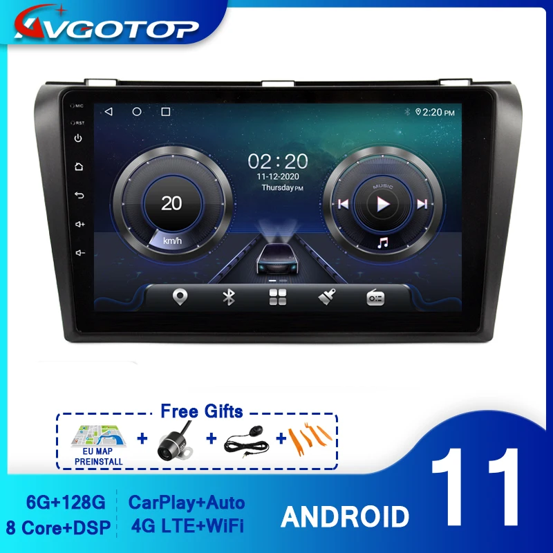 

Автомобильная Мультимедийная система AVGOTOP, Android 11, для MAZDA 3 2003-2009, навигация Carplay, Wi-Fi, GPS, автомобильное радио