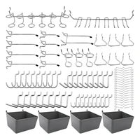 80 piece pegboard hooks assortment with pegboard bins peg locks for organizing various tools for kitchen craft room