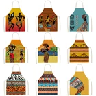 Фартуки для кухни в африканском стиле для женщин, нагрудники из хлопка и льна, домашняя уборка, домашний фартук для готовки, аксессуары для готовки