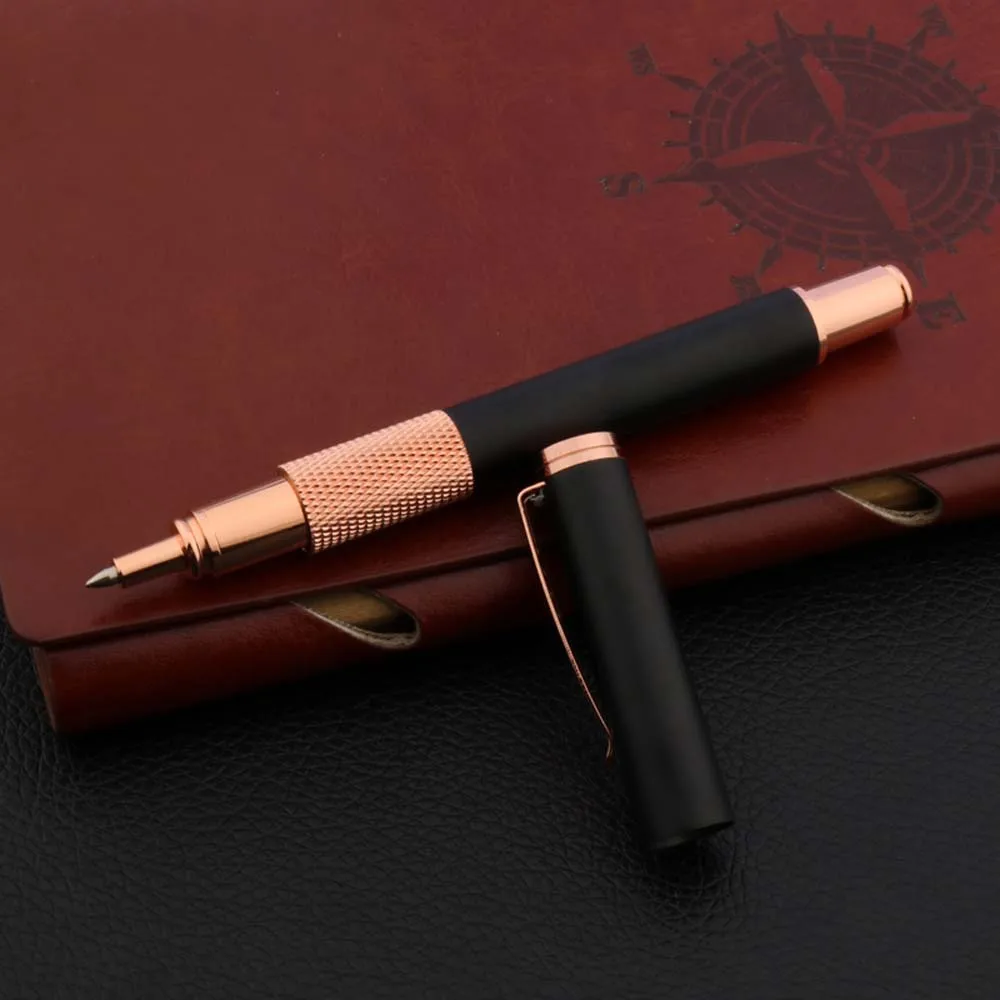 

2022 New Arrival Creative Student Rollerball Pen Frosted Black Rose Golden 0.5MM Signature Switzerland Ink Pens Stationery