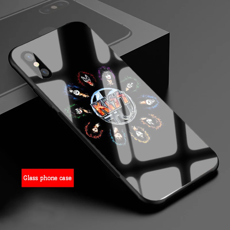 kiss band tempered glass phone case for iphone 12 11 pro max 5 6 7 8 plus x xs xr xsmax shell free global shipping