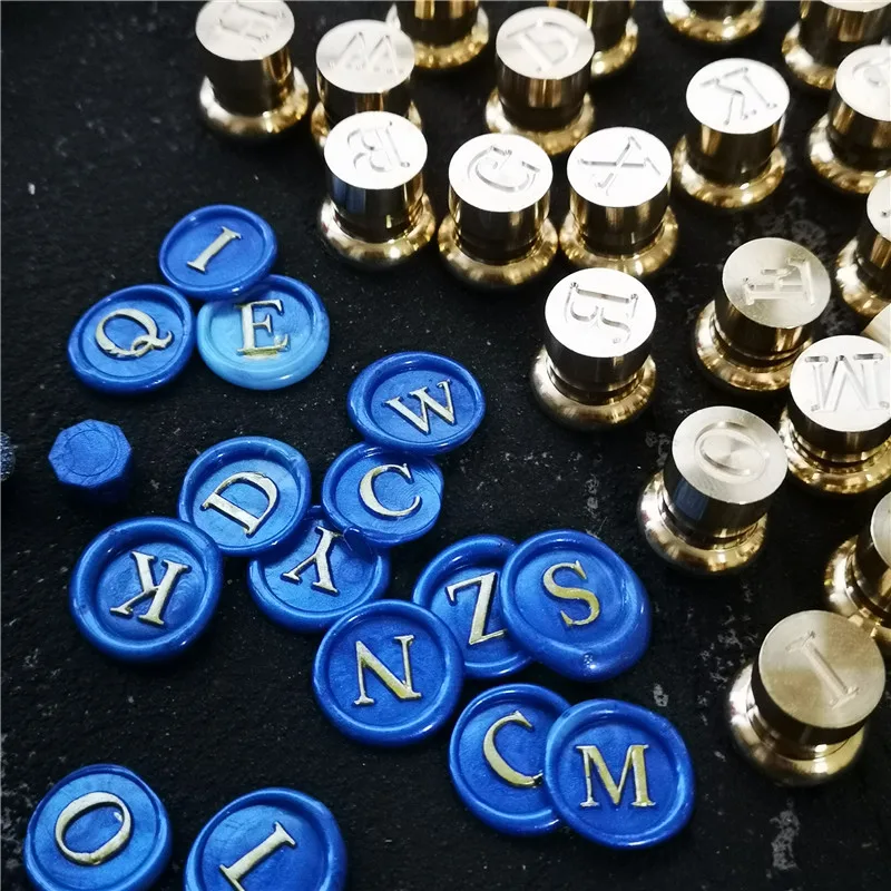 Мини-Восковая печать Размер 1 2 см размер медная латунная головка Классическая 24