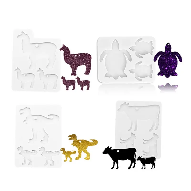 Мама овца ребенка ягненка Альпака семья животное брелок силиконовая форма с