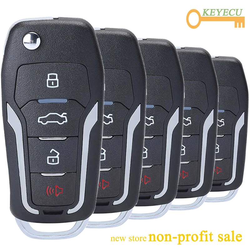KEYECU 5 шт./лот KEYDIY серии B B12-4 универсальный пульт дистанционного управления автомобильный ключ-4 кнопки-для KD900 KD900+ URG200 KD-X2 ключ программист