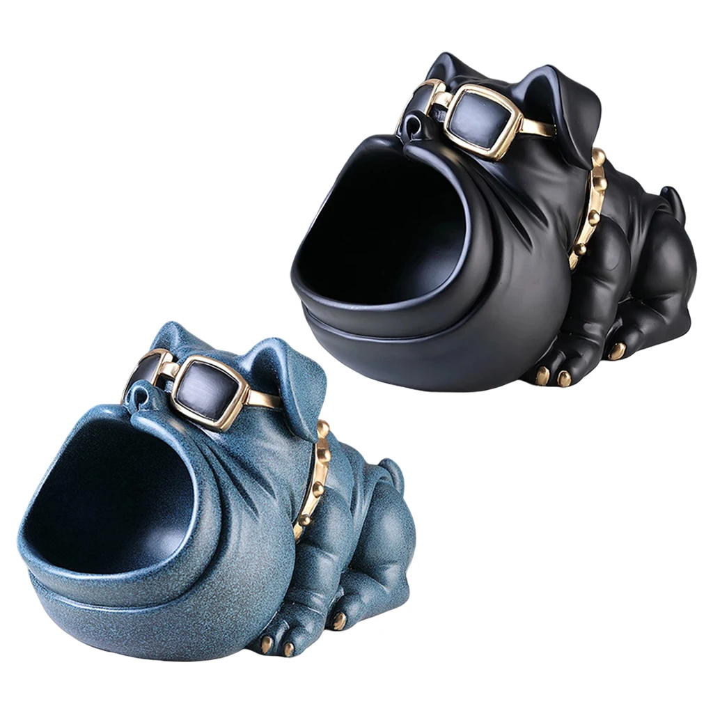 

Bulldog Statue Sculpture Home Keys Jewelry Storage Box Figurine Ornaments