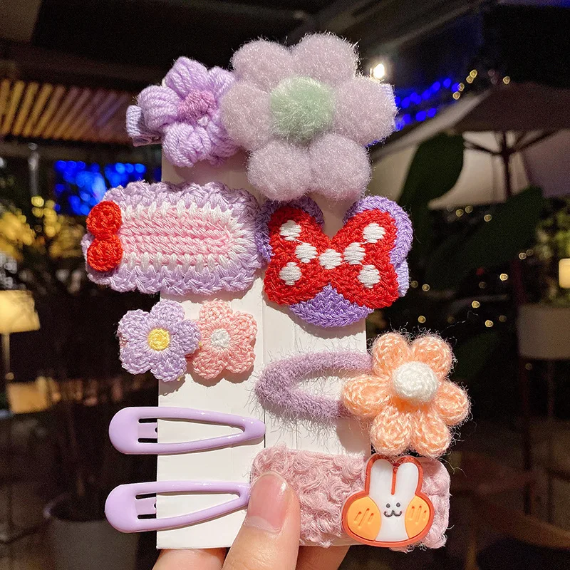 

Bambino 2021 Korean Children's Hair Clips Cute Hair Bands Sweet Girl Summer Plush Bunny Hairpins Headband Girls Accessories