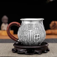 pure silver 999 fair cup hand engraved baifu chinese retro home tea dispenser sterling silver tea set