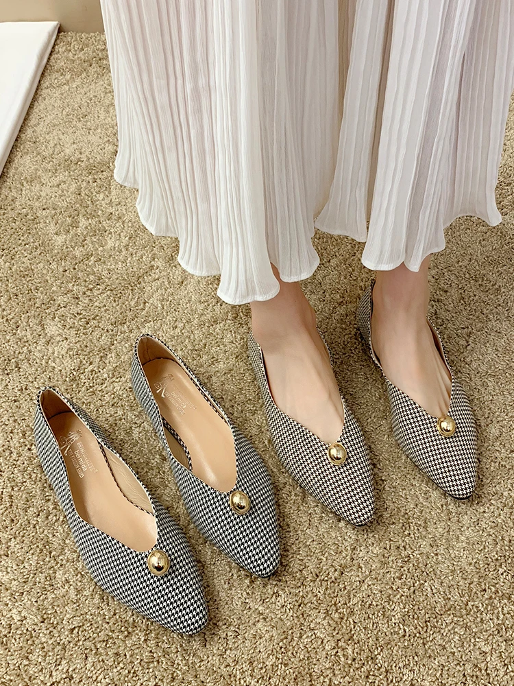 2019 новые модные женские туфли в стиле ретро с мелким горлышком|Обувь без каблука|