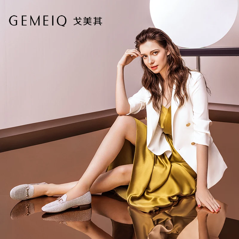 GEMEIQ/Женская обувь Новинка 2019 года сезон осень удобные женские тонкие туфли с