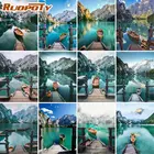 RUOPOTY рамка озеро маленькая лодка DIY живопись по номерам пейзаж Ручная роспись Современная Настенная живопись для дома холст искусство