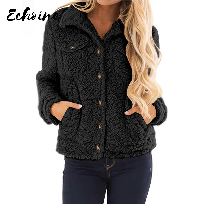 Женская куртка на пуговицах Echoine черная/хаки Повседневная теплая зимняя с